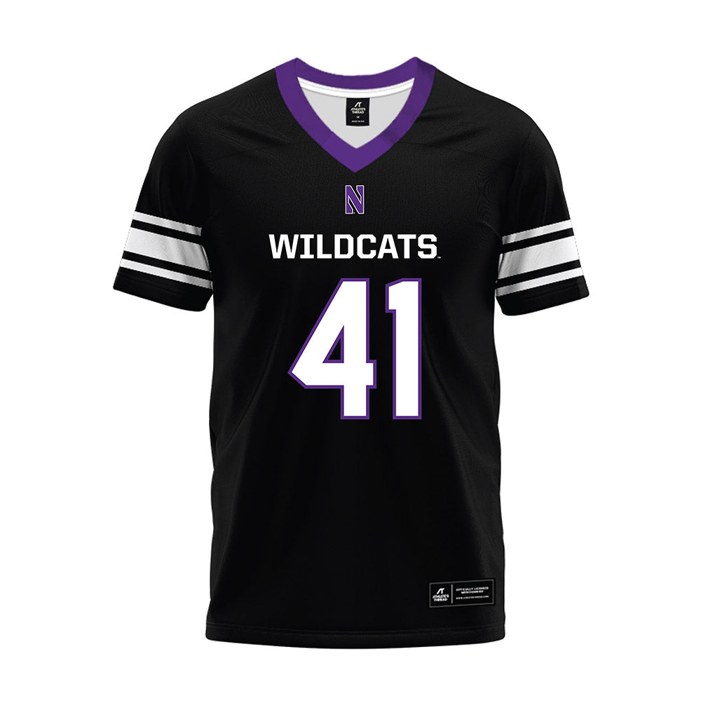 Northwestern - NCAA Football : Robby Preckel - Black Premium Football Jersey-0