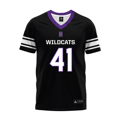 Northwestern - NCAA Football : Robby Preckel - Black Premium Football Jersey-0
