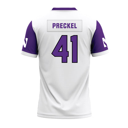 Northwestern - NCAA Football : Robby Preckel - White Premium Football Jersey-1