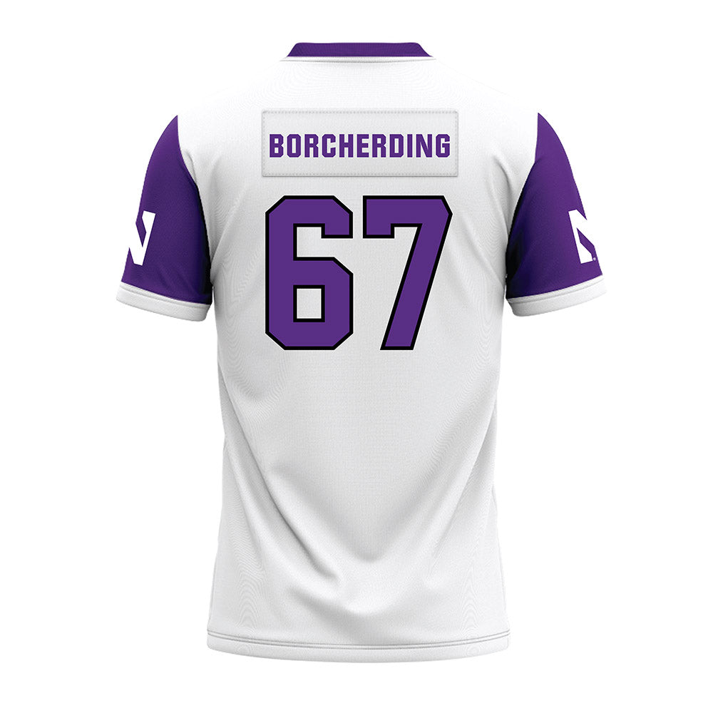 Northwestern - NCAA Football : Jace Borcherding - White Premium Football Jersey-1