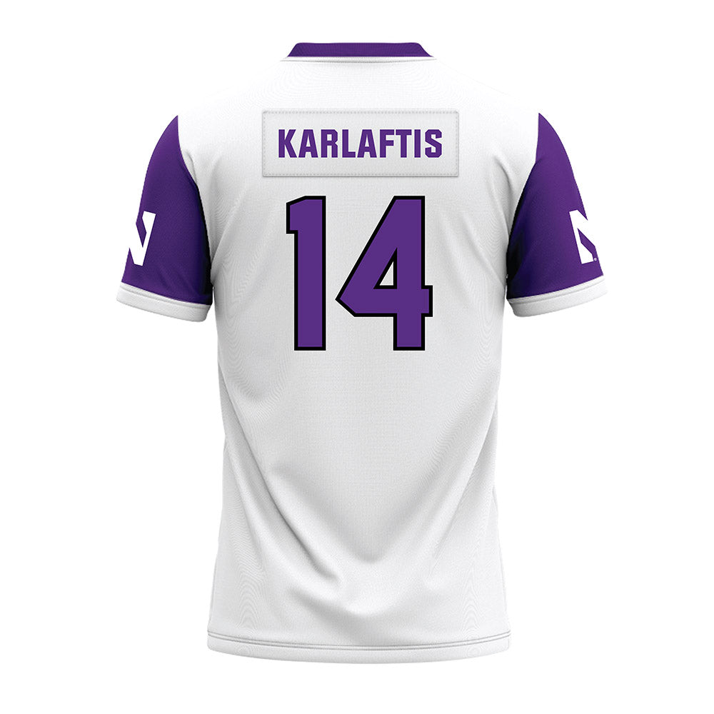 Northwestern - NCAA Football : Yannis Karlaftis - White Premium Football Jersey-1