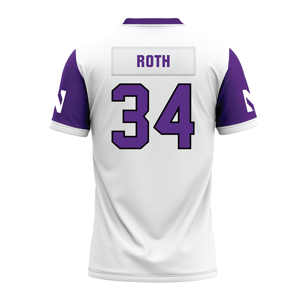 Northwestern - NCAA Football : Payton Roth - White Premium Football Jersey-1