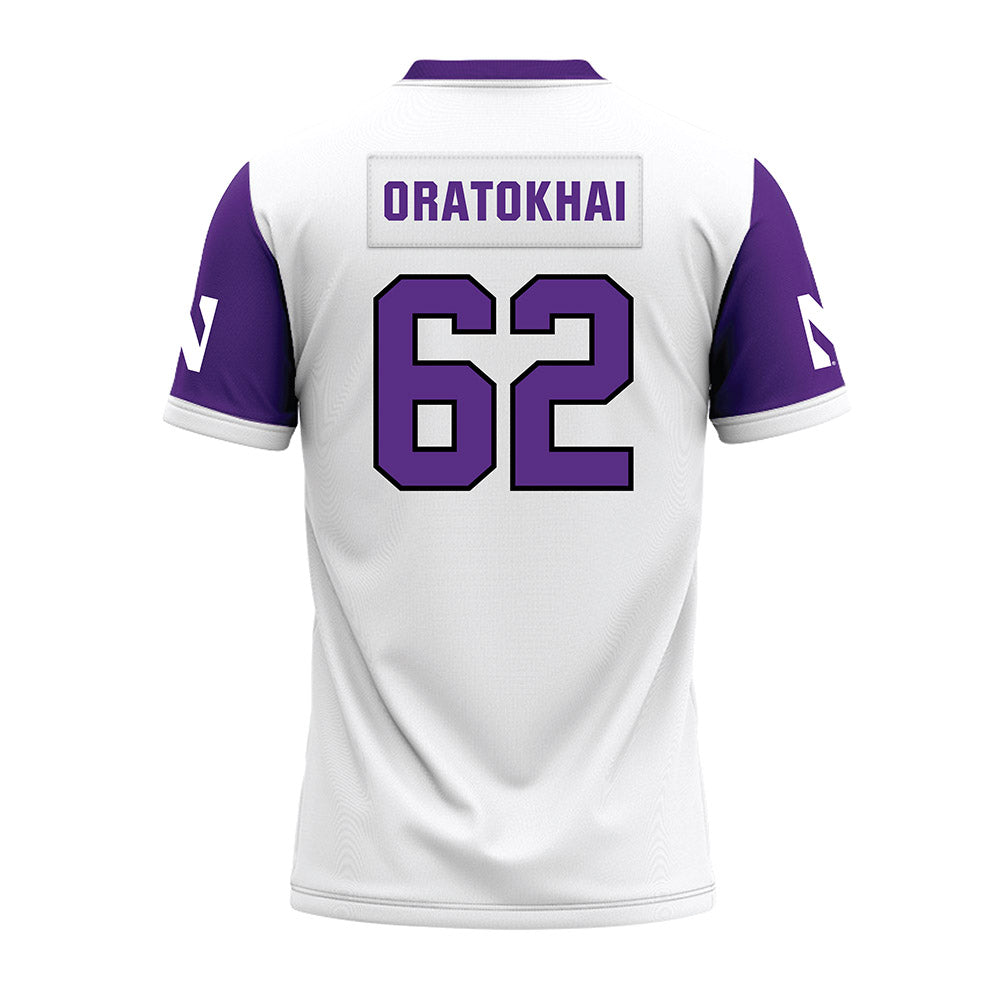 Northwestern - NCAA Football : Adrian-Izic Oratokhai - White Premium Football Jersey