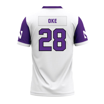 Northwestern - NCAA Football : Timi Oke - White Premium Football Jersey-1