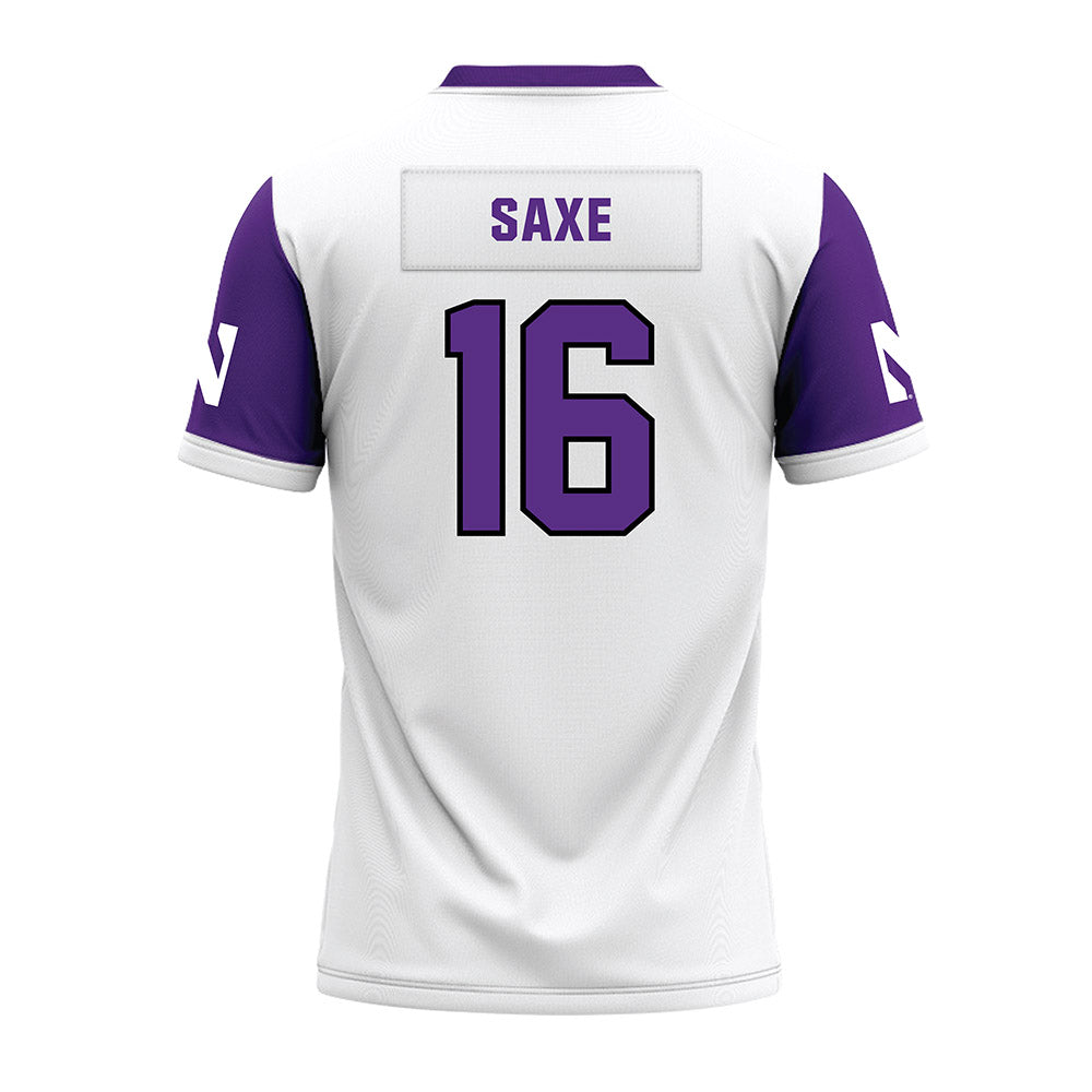 Northwestern - NCAA Football : Brennan Saxe - White Premium Football Jersey-1
