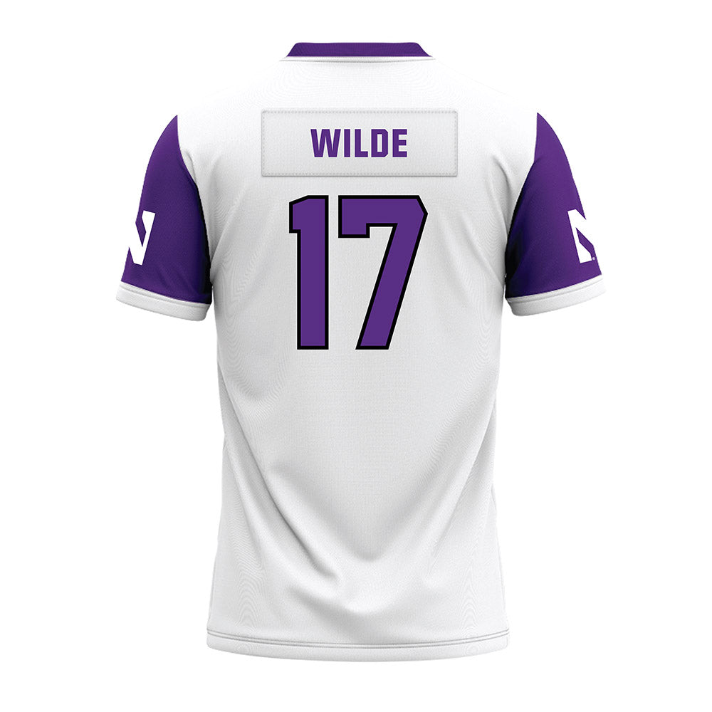 Northwestern - NCAA Football : Griffin Wilde - White Premium Football Jersey-1