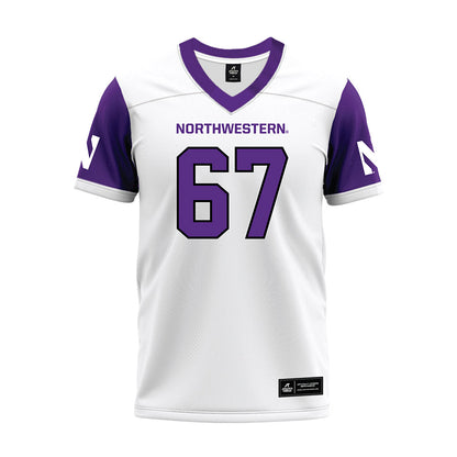 Northwestern - NCAA Football : Jace Borcherding - White Premium Football Jersey-0