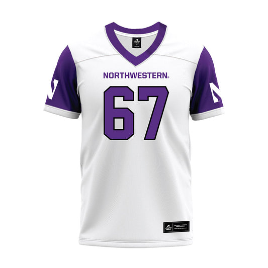 Northwestern - NCAA Football : Jace Borcherding - White Premium Football Jersey-0