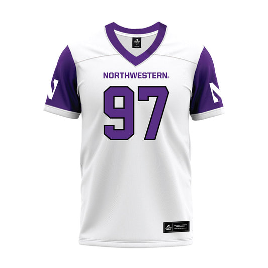 Northwestern - NCAA Football : Braxton Strong - White Premium Football Jersey-0