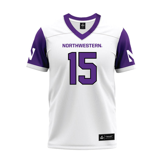 Northwestern - NCAA Football : Brendan Flakes - White Premium Football Jersey