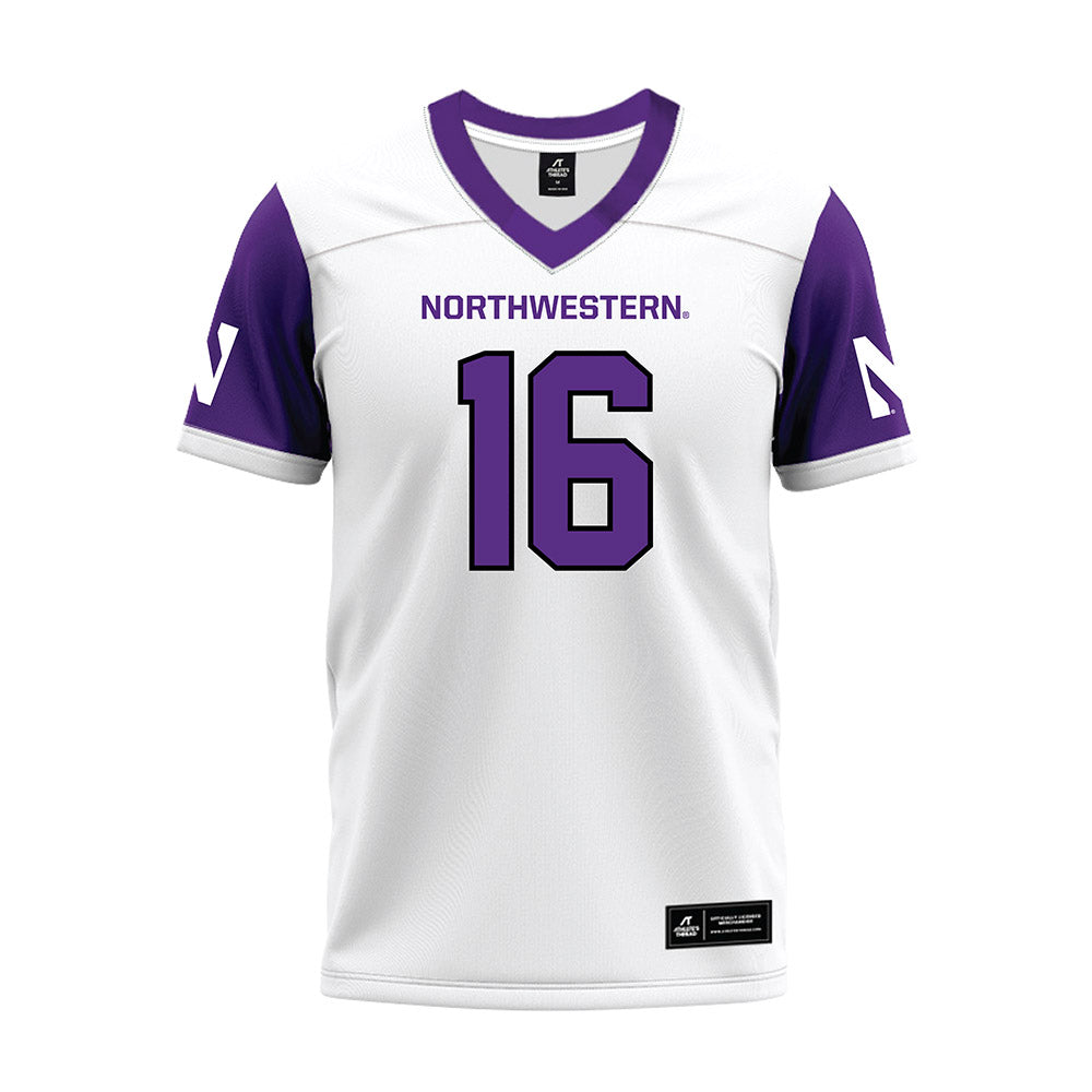 Northwestern - NCAA Football : Brennan Saxe - White Premium Football Jersey-0