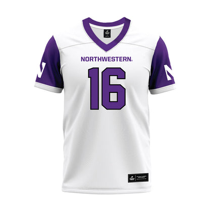 Northwestern - NCAA Football : Brennan Saxe - White Premium Football Jersey-0