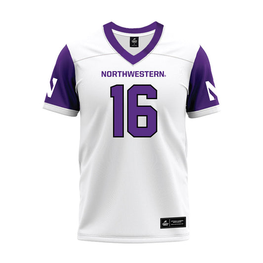 Northwestern - NCAA Football : Brennan Saxe - White Premium Football Jersey-0