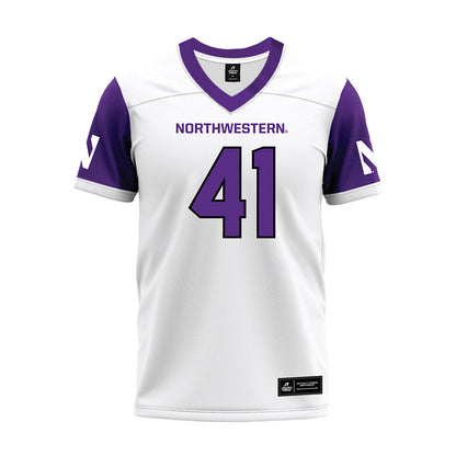 Northwestern - NCAA Football : Robby Preckel - White Premium Football Jersey-0