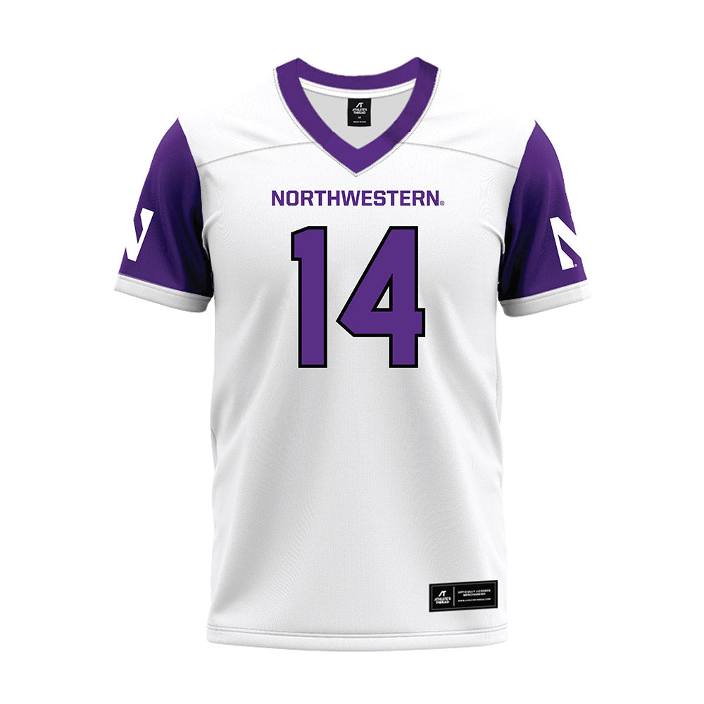 Northwestern - NCAA Football : Yannis Karlaftis - White Premium Football Jersey-0