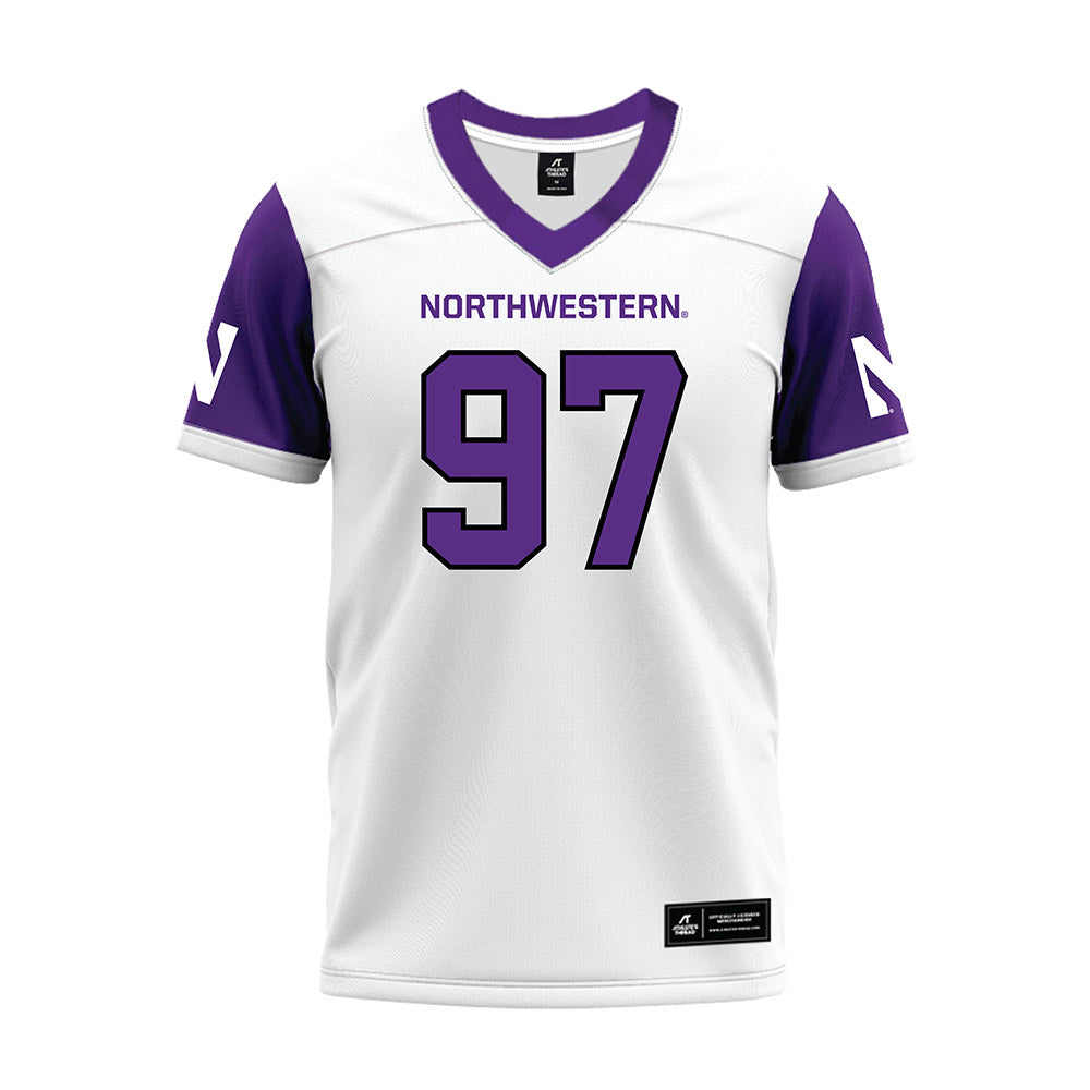 Northwestern - NCAA Football : Braxton Strong - White Premium Football Jersey-0