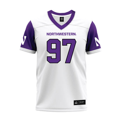 Northwestern - NCAA Football : Braxton Strong - White Premium Football Jersey-0