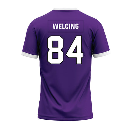 Northwestern - NCAA Football : Hunter Welcing - Purple Premium Football Jersey-1