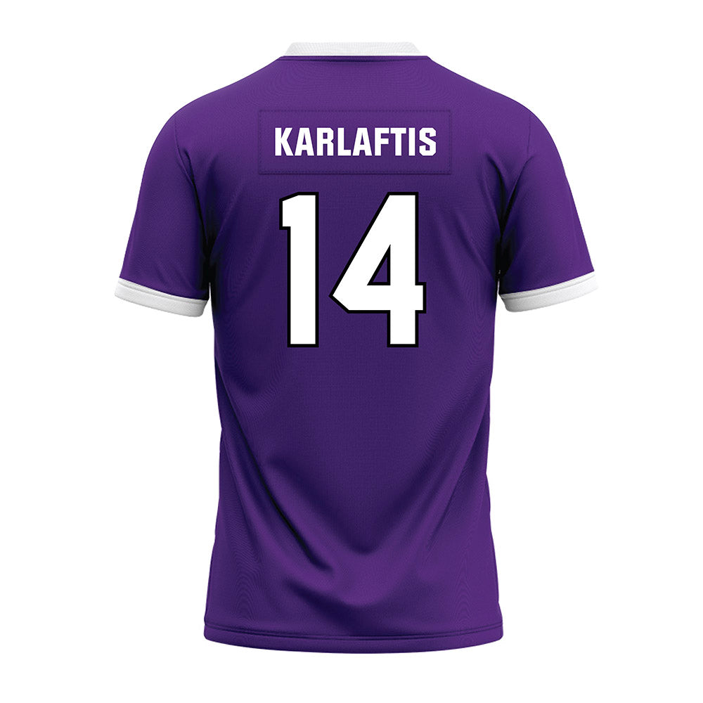 Northwestern - NCAA Football : Yannis Karlaftis - Purple Premium Football Jersey-1