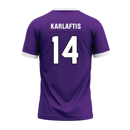 Northwestern - NCAA Football : Yannis Karlaftis - Purple Premium Football Jersey-1
