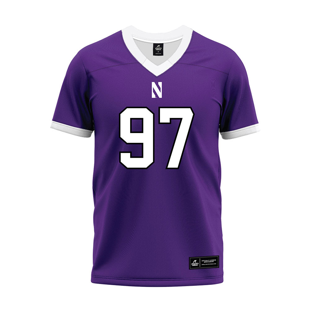 Northwestern - NCAA Football : Braxton Strong - Purple Premium Football Jersey-0