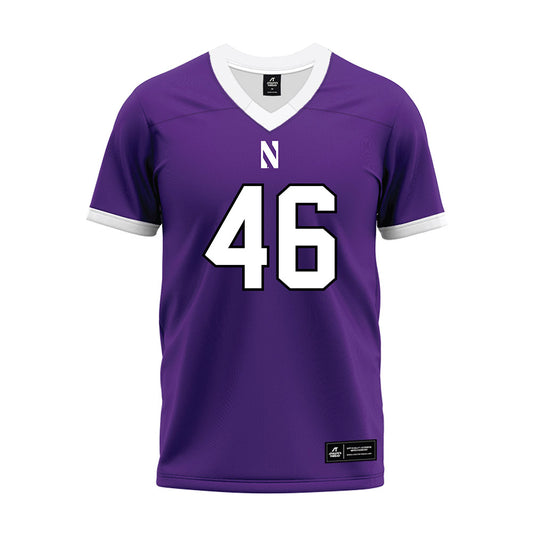 Northwestern - NCAA Football : Lincoln Creager - Purple Premium Football Jersey-0
