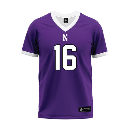 Northwestern - NCAA Football : Brennan Saxe - Purple Premium Football Jersey-0