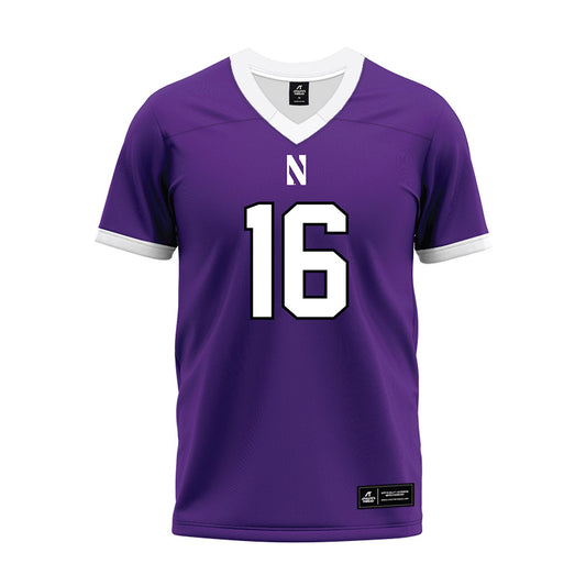Northwestern - NCAA Football : Brennan Saxe - Purple Premium Football Jersey-0