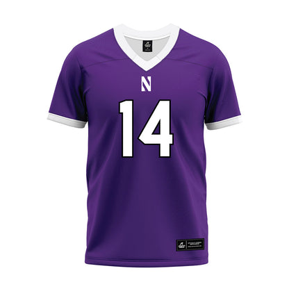 Northwestern - NCAA Football : Yannis Karlaftis - Purple Premium Football Jersey-0