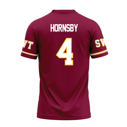 Texas State - NCAA Football : Malik Hornsby - Maroon Premium Football Jersey