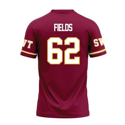 Texas State - NCAA Football : Malcolm Fields - Maroon Premium Football Jersey