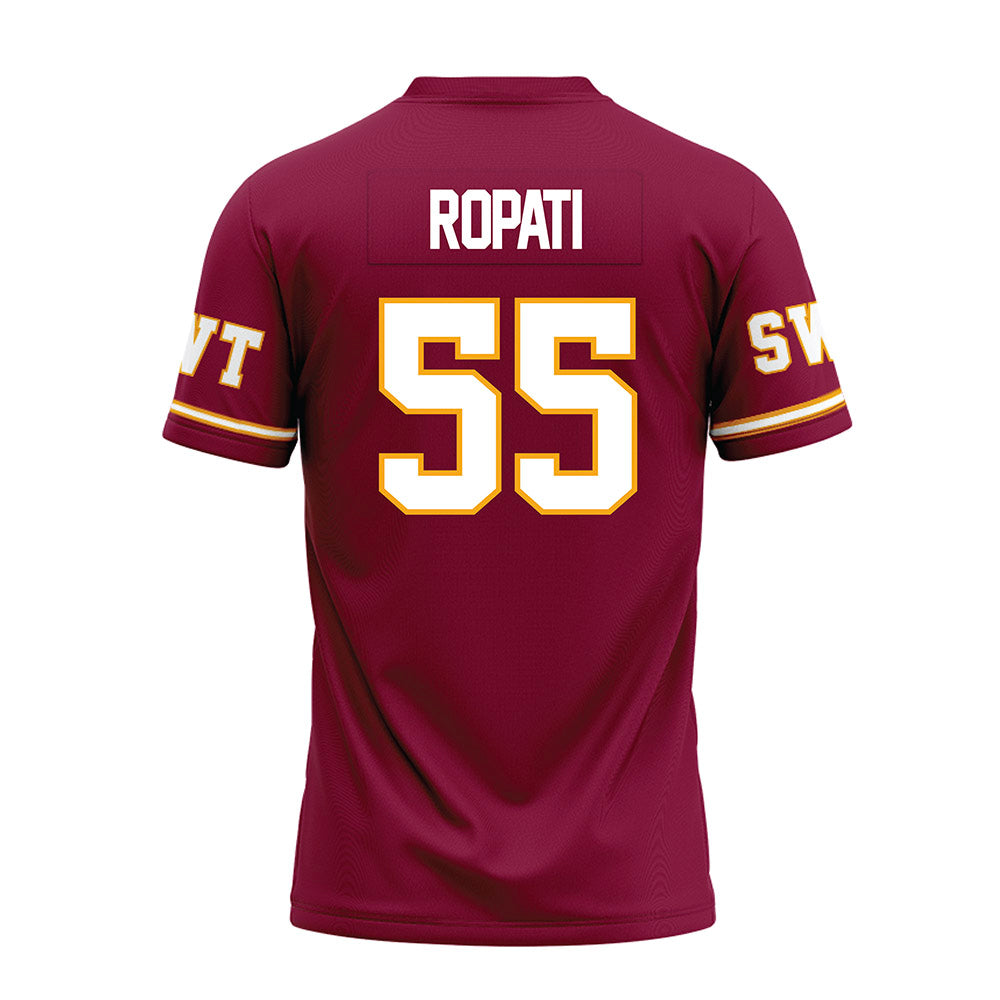 Texas State - NCAA Football : Etueni Ropati - Maroon Premium Football Jersey-1