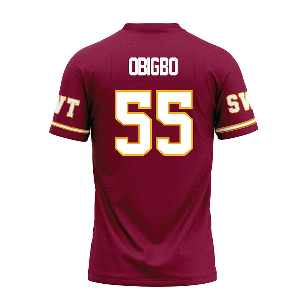 Texas State - NCAA Football : Jimeto Obigbo - Maroon Premium Football Jersey