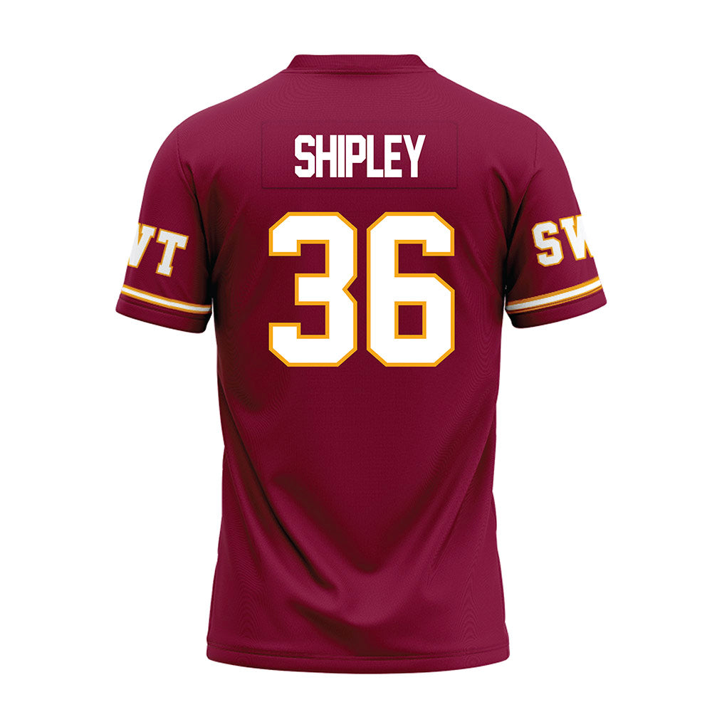 Texas State - NCAA Football : Mason Shipley - Maroon Premium Football Jersey