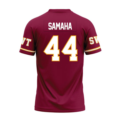 Texas State - NCAA Football : Austin Samaha - Maroon Premium Football Jersey