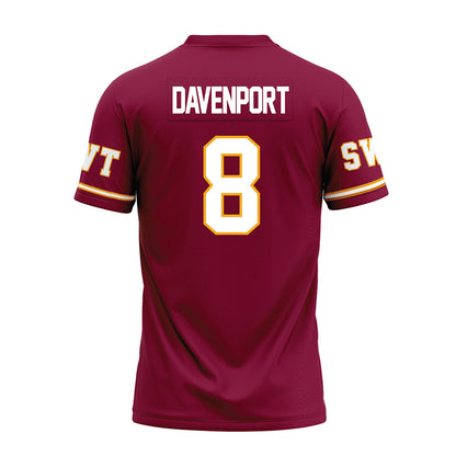 Texas State - NCAA Football : Donerio Davenport - Maroon Premium Football Jersey