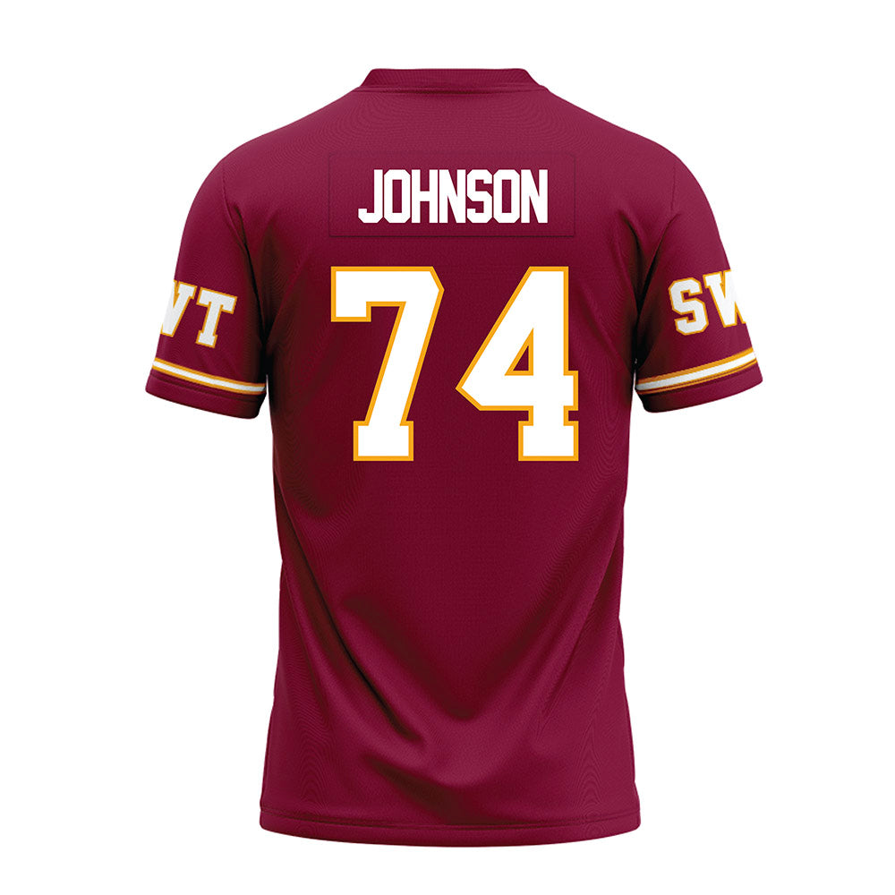 Texas State - NCAA Football : Caleb Johnson - Maroon Premium Football Jersey