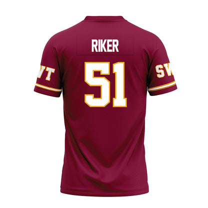 Texas State - NCAA Football : Brock Riker - Maroon Premium Football Jersey-1