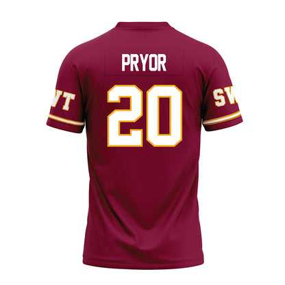 Texas State - NCAA Football : Cole Pryor - Maroon Premium Football Jersey-1