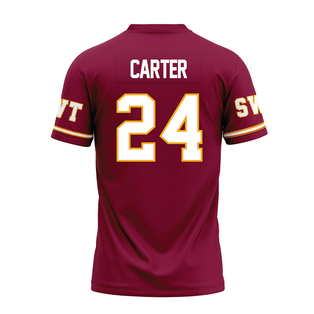 Texas State - NCAA Football : Caleb Carter - Maroon Premium Football Jersey-1