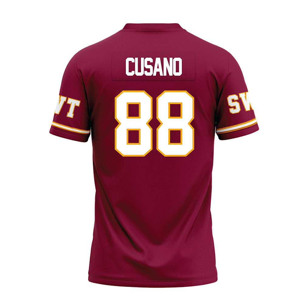 Texas State - NCAA Football : Tucker Cusano - Maroon Premium Football Jersey-1