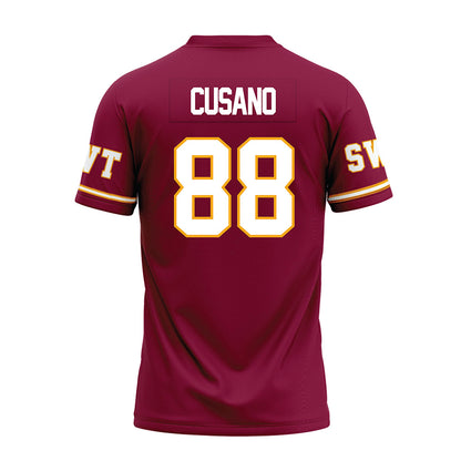 Texas State - NCAA Football : Tucker Cusano - Maroon Premium Football Jersey-1