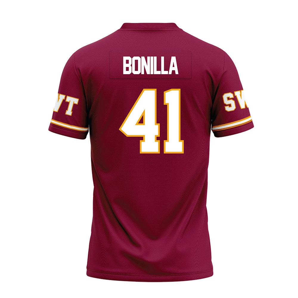 Texas State - NCAA Football : Jacob Bonilla - Maroon Premium Football Jersey-1