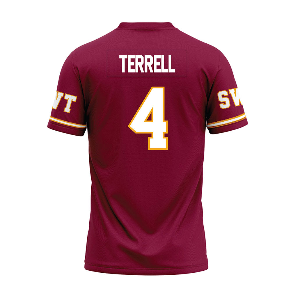 Texas State - NCAA Football : Khamari Terrell - Maroon Premium Football Jersey-1