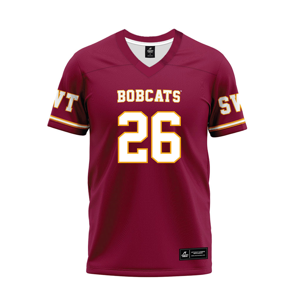 Texas State - NCAA Football : Bradley Sowersby - Maroon Premium Football Jersey-0