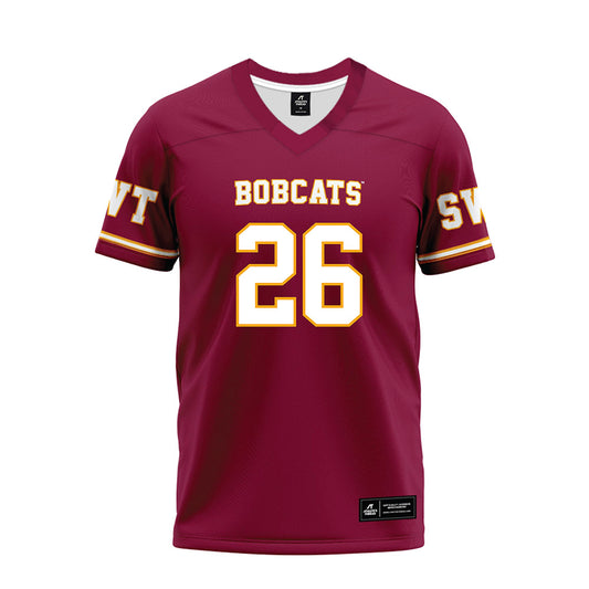 Texas State - NCAA Football : Bradley Sowersby - Maroon Premium Football Jersey-0
