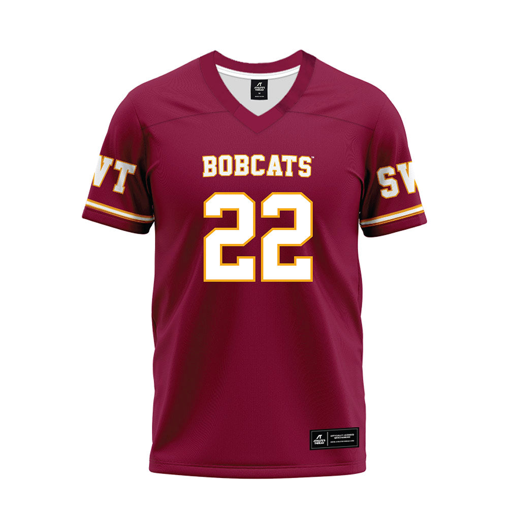 Texas State - NCAA Football : Torrance Burgess Jr - Maroon Premium Football Jersey-0