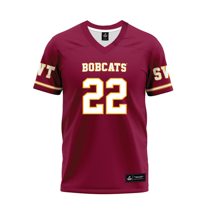 Texas State - NCAA Football : Torrance Burgess Jr - Maroon Premium Football Jersey-0