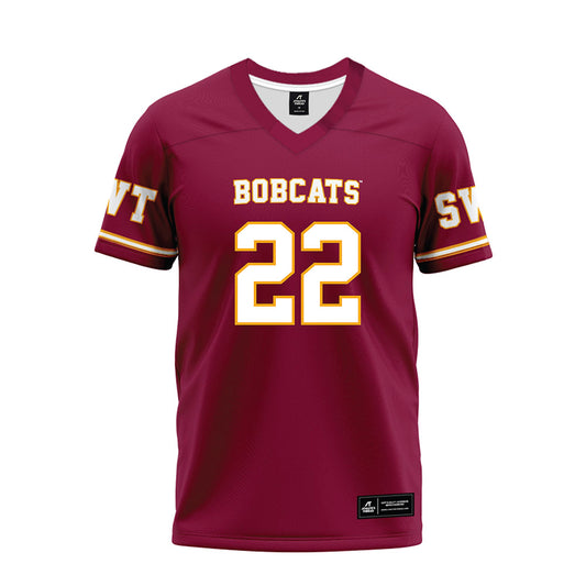 Texas State - NCAA Football : Torrance Burgess Jr - Maroon Premium Football Jersey-0