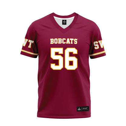 Texas State - NCAA Football : Trenton Burkhalter Jr. - Maroon Premium Football Jersey-0